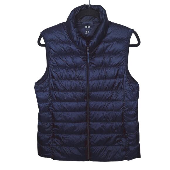 Uniqlo Ultra Light Down Puffer Vest Women's Large Navy 400710 Packable Gorpcore - Picture 1 of 9